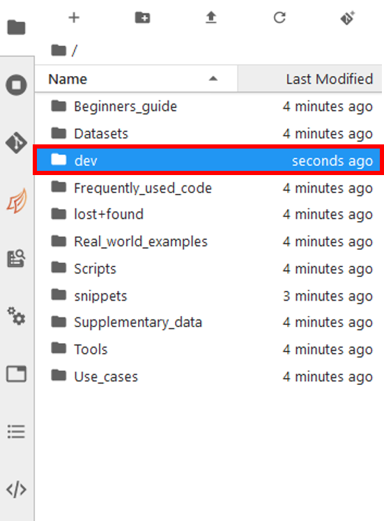 dev folder.