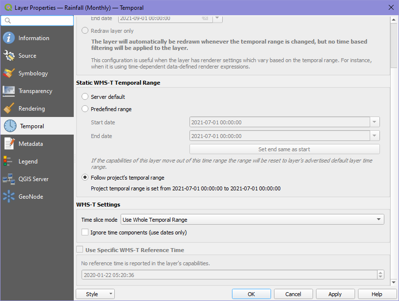 QGIS - Static WMS-T Temporal Range - Follow Project's Temporal Range