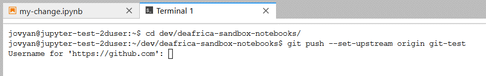Set upstream remote branch.